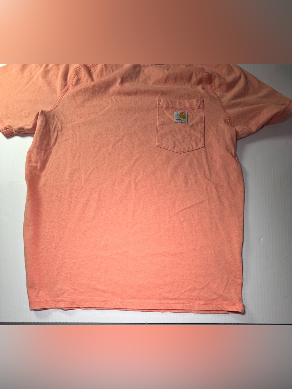 Carhartt Relaxed Fit Pocket Tee Coral Orange Workwear T Shirt Medium